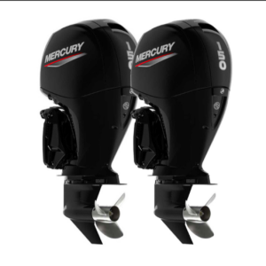 twin Mercury 150hp outboards